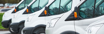 commercial vehicles lined up